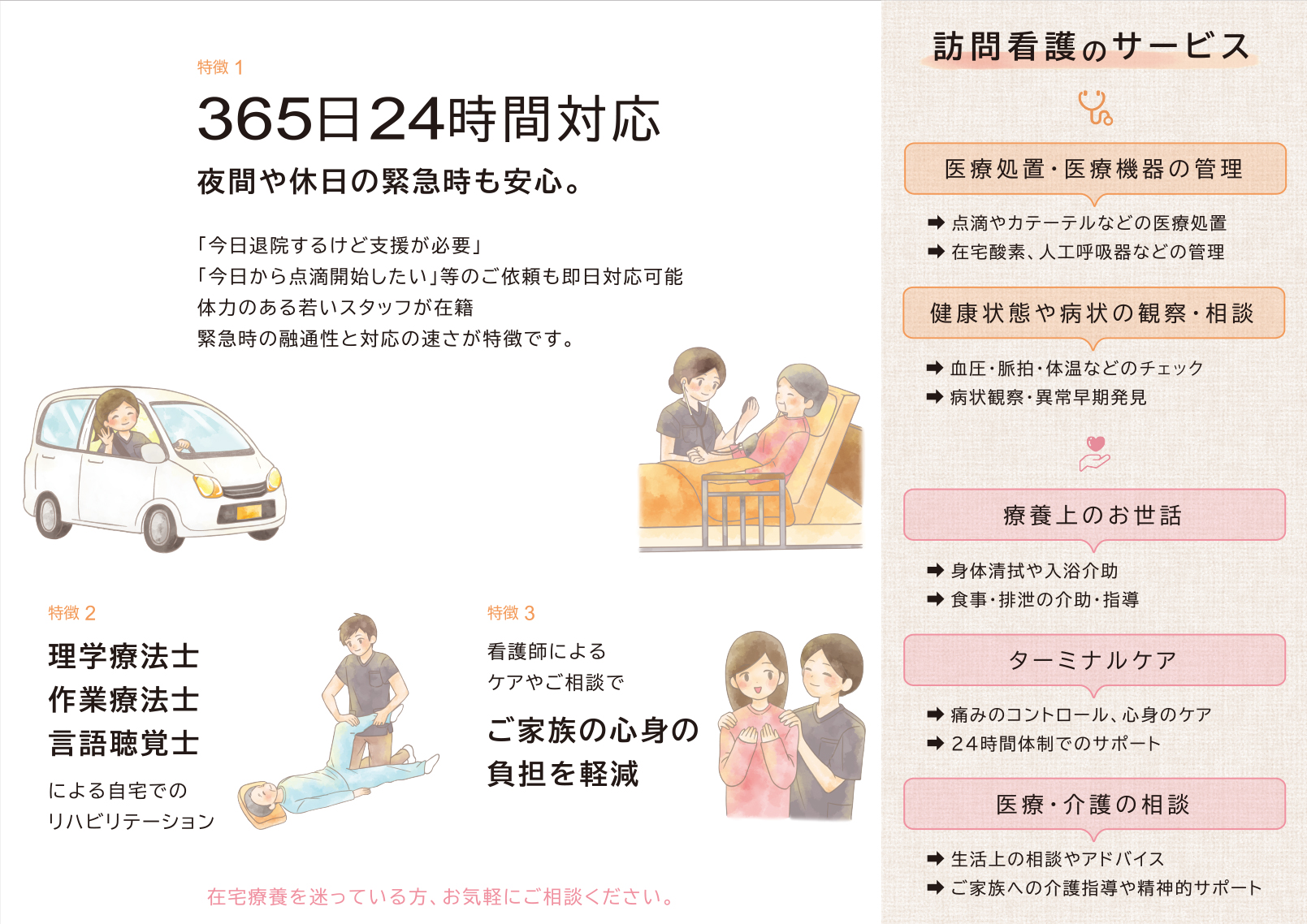 訪問看護ステーションとんび松本A4三つ折りリーフレット裏